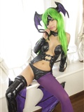 [Cosplay]  Darkstalkers  Morrigan with great body in latex(97)